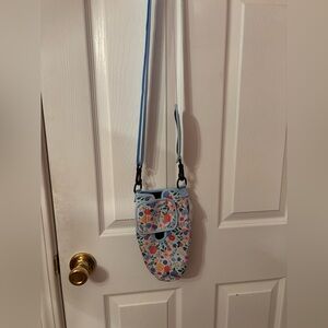 Evergreen Floral Crossbody Bag bottle holder and lots pockets.Adjustable Strap